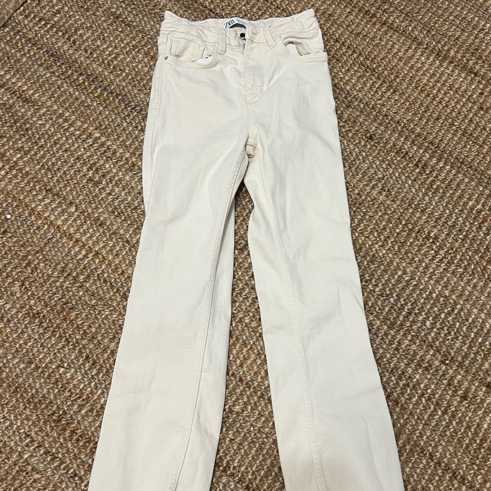 Cream Straight-Leg Pants